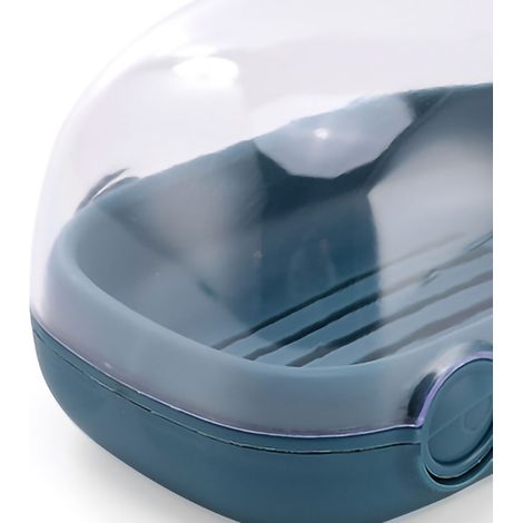 Wasserdichte Seifenbox in Form eines Blauwals, mit Klappdeckel, doppelwandig zum Abtropfen und Aufbewahren, ideal fürs Badezimmer. (1/3)