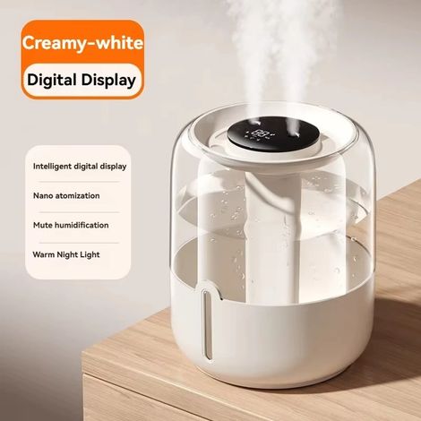 Humidificateur grande capacité (Gris) de 6,8 L avec double buse USB, purificateur d'air et fonctionnement silencieux. (1/5)