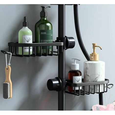 Étagère Douche Sans Percage, 2pcs Porte Savon Étagère Salle de Bain Serviteur Douche pour Shampooing, Support de Rangement pour Salle de Bain Cuisine (1/3)