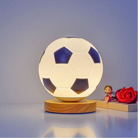 Veilleuse Football enfant en verre, lampe de nuit avec télécommande, Idéal comme Cadeau pour enfant (1/3)
