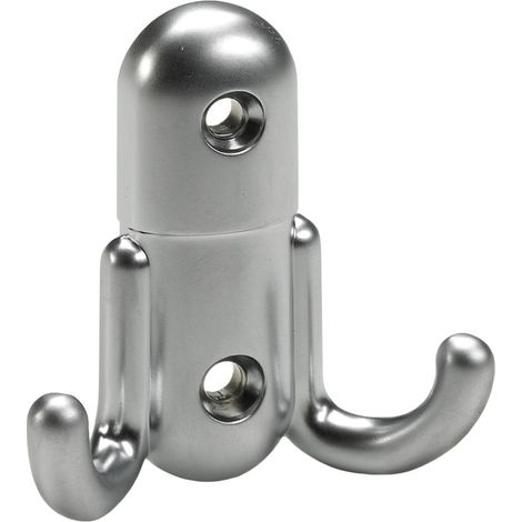 Hettich Mantelhaken 6 x 5,5 x 2,2 cm Aluminium-Optik - 1 Stück Haken