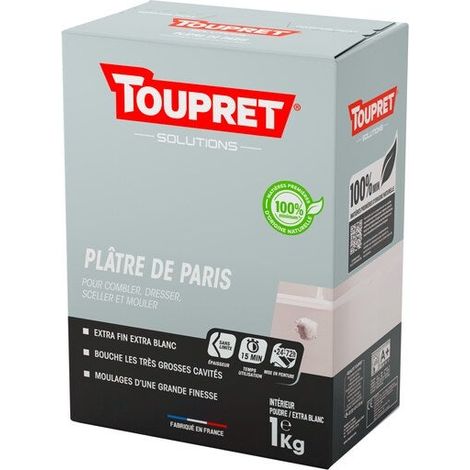 Gipspulver für Innenwände/Decken, TOUPRET, 1 kg TOUPRET