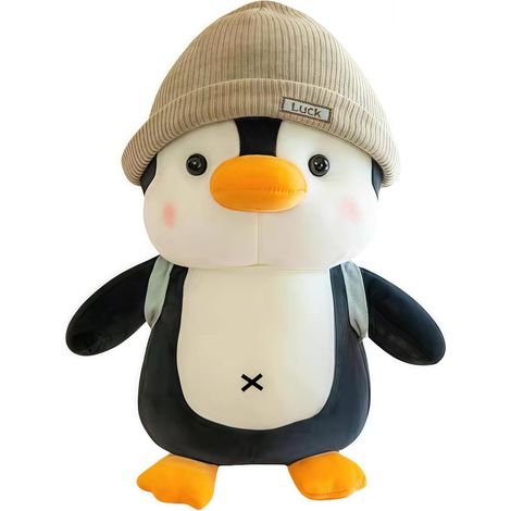 Pingüino de peluche Kawaii, juguete de pingüino para abrazar, almohada suave, regalo de peluche, suave y cómodo, regalo para niños, bebés y niños de 25 cm.