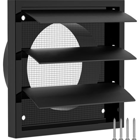 Verschließbares Lüftungsgitter (150 mm, 175 mm x 175 mm) mit beweglichen Lamellen und Insektenschutzgitter, geeignet für Klimaanlagen, Garagen, Außenbereiche und Dunstabzugshauben. (1/5)
