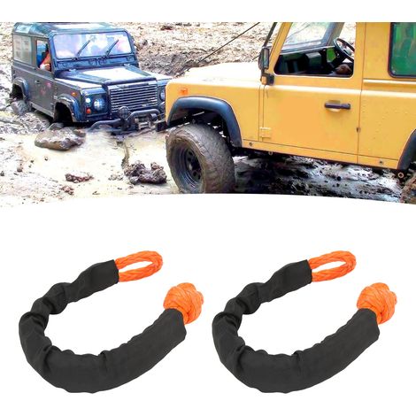 Corde de sauvetage routière synthétique à manille souple de 9 mm et 14 tonnes de résistance à la traction, avec housse de protection, vendue par paires, orange, adaptée aux camions pleine grandeur, au (1/5)