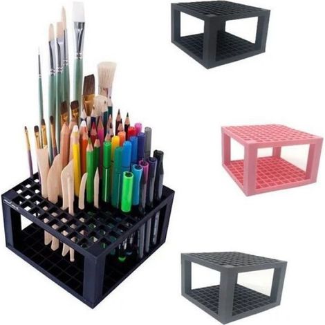 Porte-Stylo - 96 Fentes - 145 x 145 x 9 cm - Pour Artistes Et Débutants - 1 Pièce (1/4)