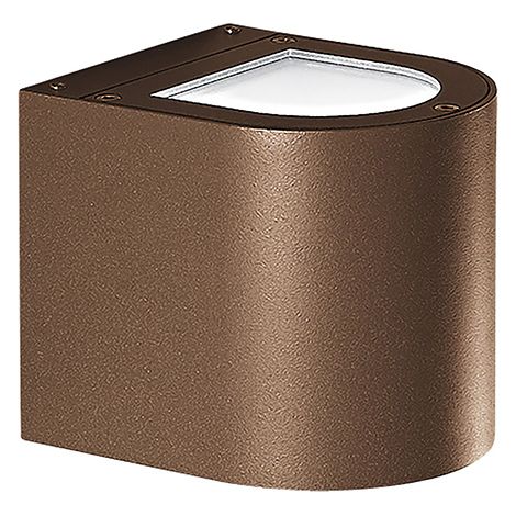 Applique LED Argent 9W Double Emission Ronde Marron 3000K IP65 - Groupe Rossini - Applique d'extérieur en aluminium haute résistance (1/5)