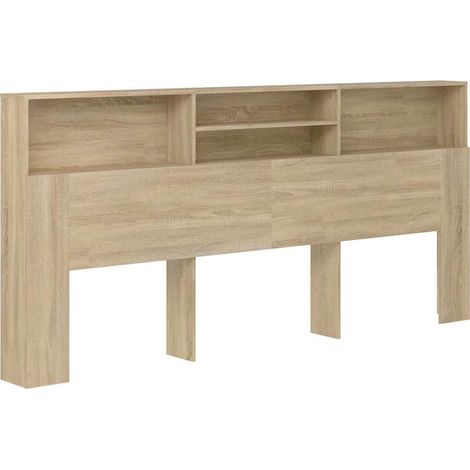 Maison Exclusive - Mueble cabecero color roble Sonoma 220x19x101, (1/5)