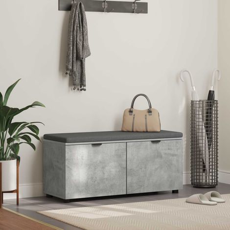 vidaXL Panca per ingresso con cuscino Grigio Cemento 100 x 38 x