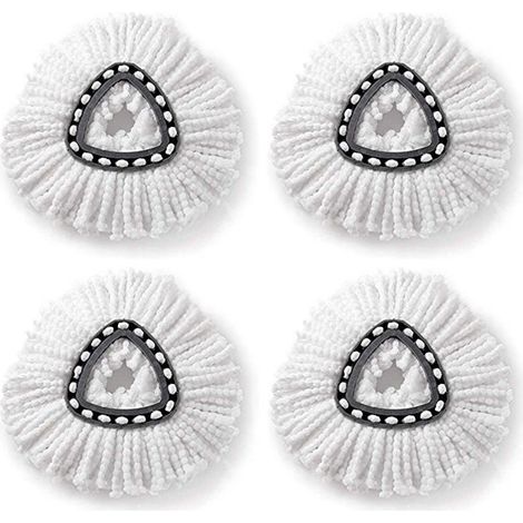 CSPARKV 4 Pieces Mop Refill, Mop Heads Compatible with Vileda Turbo EasyWring and Clean, Microfiber Fringe Head, Replacement Mop Pads Compatible with Vileda Turbo Mop 4 in 1