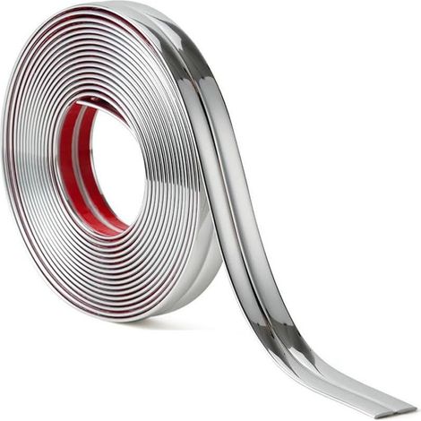 Coins adhésifs en PVC argentés 6 m, 0,2 x 1 cm, pour plinthes souples, bandes décoratives pour plans de travail, carrelages, coins de murs et meubles. (1/5)
