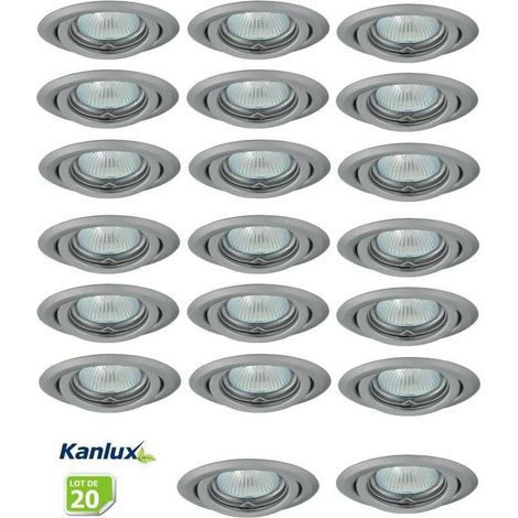 Lot de 20 Fixation de spot encastrable orientable chrome matt D99mm marque Kanlux ref 26798 (1/3)
