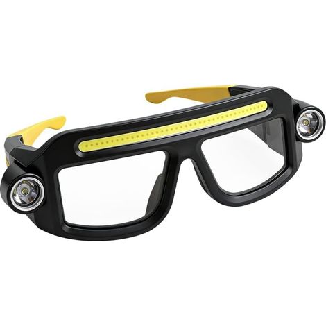 Lampe frontale de sécurité LED rechargeable pour lunettes - 40 LED, 500 lm, charge USB-C, batterie 400 mAh, étanchéité IPX4 et anti-buée, faisceau large pour course à pied, vélo, pêche et travaux de (1/5)