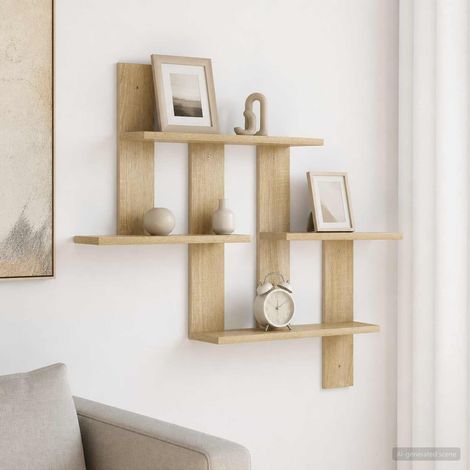 vidaXL Scaffale da parete Rovere Sonoma 85 x 13,5 x 73,5 cm