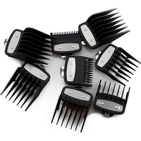 Guides de coupe pour tondeuses à cheveux, peignes de guidage, sabots de limitation de coupe, ensemble de 8 pièces, accessoires pour tondeuses électriques (1/4)