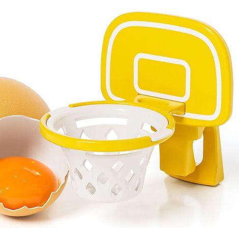 Cesta separadora de yemas y claras de huevo, separador de huevos, filtro de plástico para huevos, extractor para utensilios de cocina (amarillo) (1/5)