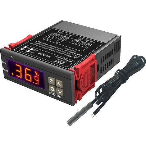 Contrôleur de température numérique 12V 10A Sonde NTC pour fermentation Alarme de température Mode chauffage/refroidissement - STC-1000 (1/4)