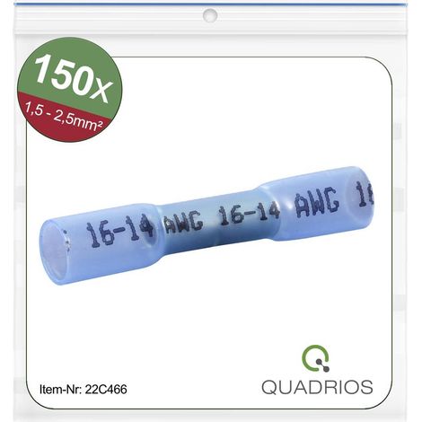 Quadrios 22C466 Prolongateur avec gaine thermorétractable 1.5 mm² 2.5 mm² entièrement isolé bleu 1 set (1/5)