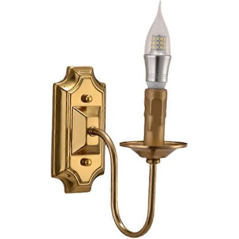 Applique murale vintage 3W - Base E14 - Métal - Bronze (1/5)