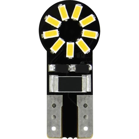 12V Hyper-Led 18 - 18 SMD x 1 chips - (T10) - W2,1x9,5d - 2 pz  - Scatola - Bianco - Doppia polarità - Resistenza incorporata (1/4)