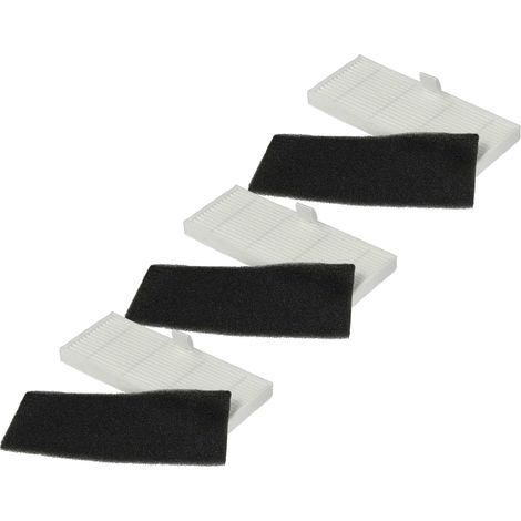 vhbw Set di filtri compatibile con Proscenic M8 Pro aspiratore - 6x filtro di ricambio (filtro polveri fini, filtro di spugna)