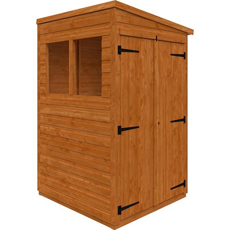 4x4 Flex Pent Double Door 12mm Flex - L123.8 x W115 x H203 cm - Solid Wood/Softwood/Pine - Burnt Orange
