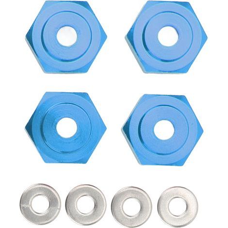 Adaptateur Hexagonal RC 4 pièces en Alliage d'Aluminium pour Roues 1/10 - Bleu Foncé (1/5)