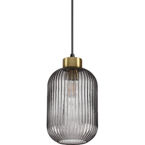 Ideal Lux MINT-1 - Indoor Glass Dome Deckenpendelleuchte 1 Light Smokey, E27 (1/2)