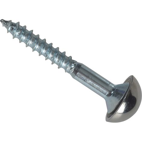 Mirror Screw Chrome Domed Top Slotted ZP 1.1/4in x 8 Forge Pack 8 FORFPMS1148