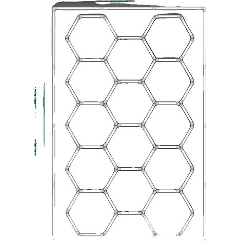Lámpara LED para garaje, de bajo consumo, diseño hexagonal tipo panal, 14 orificios - blanca (1/2)