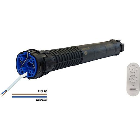Bubendorff – Moteur radio R 25Nm 12rpm – Pour tube octo 60 – Émetteur 3 boutons – Norme IP 44 – Compatible volets > 2,5m x 2,5m (1/2)