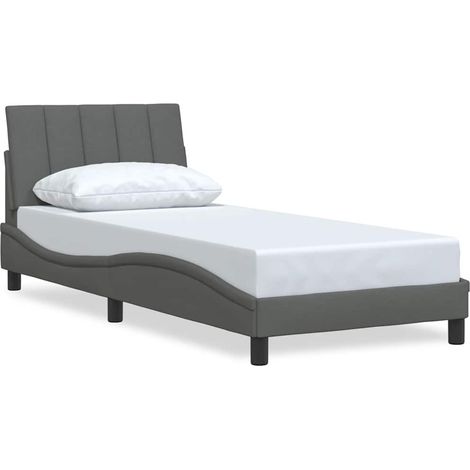 vidaXL Giroletto senza Materasso Hanko Grigio Scuro 80x200 cm Tessuto (1/5)