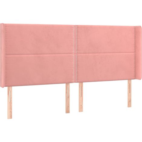 Maison Exclusive - Cabecero con orejas de terciopelo rosa 203x16x (1/5)