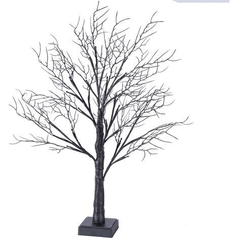 Black Christmas Decoration Tree Pre-Lit Black Twig Tree – Battery or USB Powered, Tree For Every season Tabletop Tree Lamp for Halloween