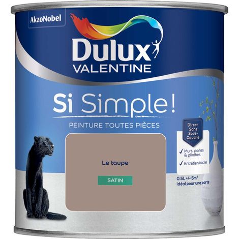 Peinture toutes pièces Dulux Valentine Si Simple  Satin Le Taupe 0,5 L