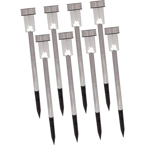 8pièces Lampe Solaire De Jardin Acier Inoxydable Éclairage Led Étanche Pour (1/5)
