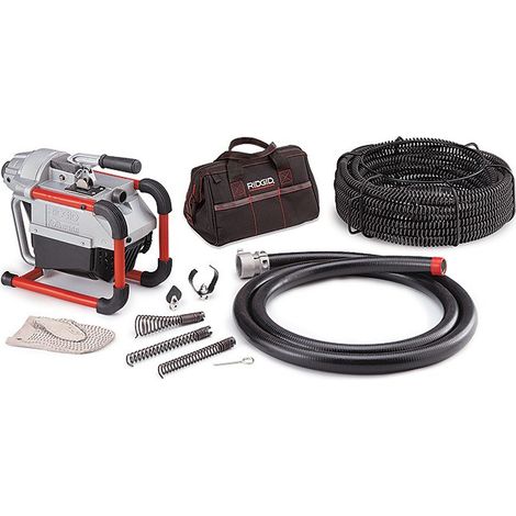 Ridgid – Déboucheur de canalisation électrique K-60SP – Kit avec 16 spirales 22mm – Moteur puissant pour nettoyage efficace des tuyaux (1/4)