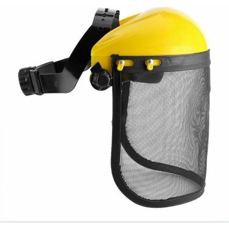 Casque de sécurité avec visière, masque anti-bruit réglable, protection complète pour tronçonneuse et débroussailleuse (1/5)