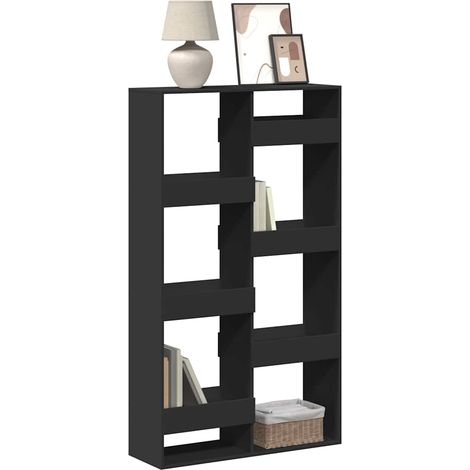 Estantería de madera de ingeniería negra 100x33x175 cm