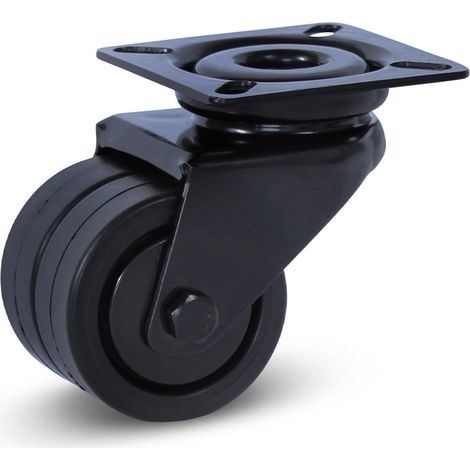 Roulette double - MESO - Noire - Platine - 50mm - 90kg