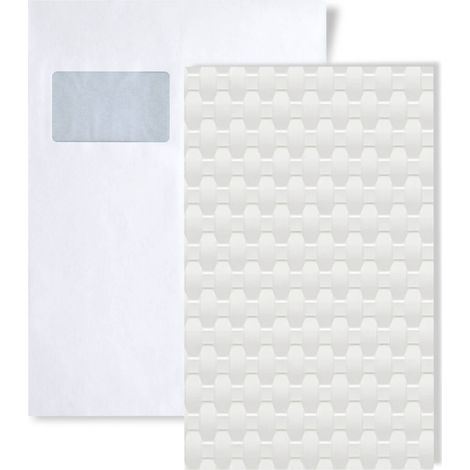 1 SAMPLE PIECE S-24954 WallFace RATTAN 20 Snow WhiteSTRUCTURE Collection  Wall panel SAMPLE in DIN A5 size