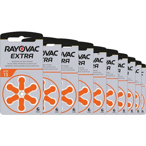 Big Box Pack Rayovac Extra Typ 13 Hörgerätebatterien Zinc Air P13 PR48 ZL2, 60 Stück (1/5)