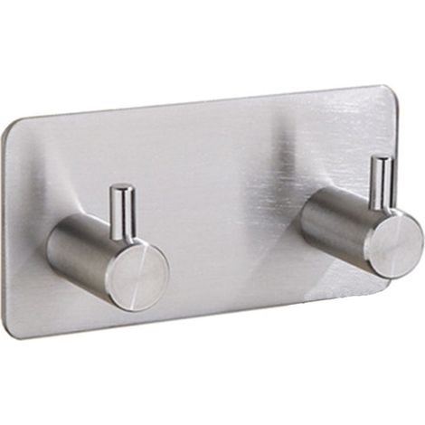 Crochets porte-serviettes autocollants pour salle de bain, nickel brossé, adhésifs, mats - type : lot de 1 (1/5)