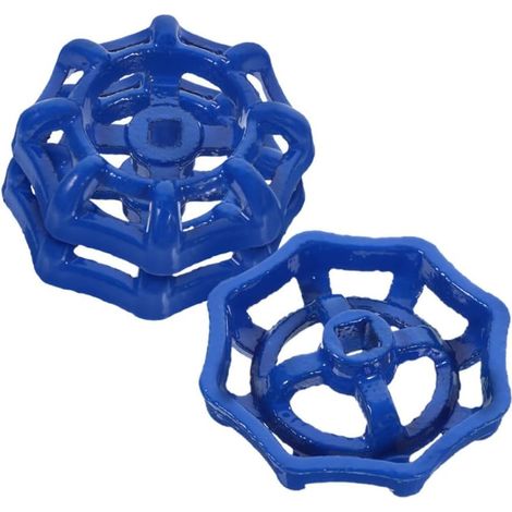 3 Pièces Poignée de Vanne en Acier Moulé Bleu (1/5)