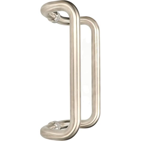 KOTARBA Lot de 2 ferrures de porte d'entrée incurvées 300 mm en acier inoxydable (1/5)