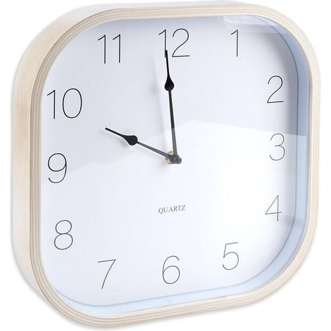 Wanduhr mit Rahmen in Holzoptik (1/5)