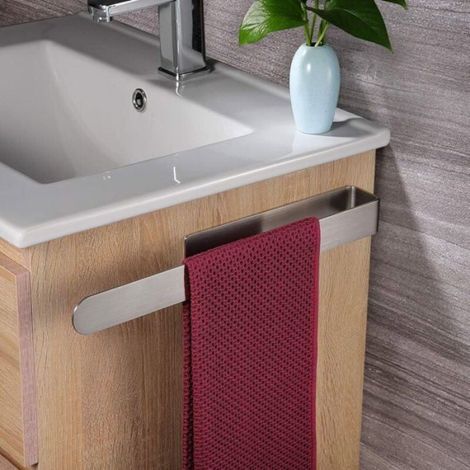 Porte serviettes adhésif en acier inoxydable pour salle de bain et cuisine 37 cm (1/4)
