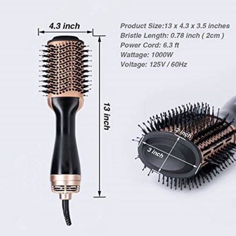 Brosse sèche cheveux 3 en 1 One Step souffleuse souffleuse à Air chaud coiffante à ions négatifs peigne à li gold with box Ue Plug (1/4)