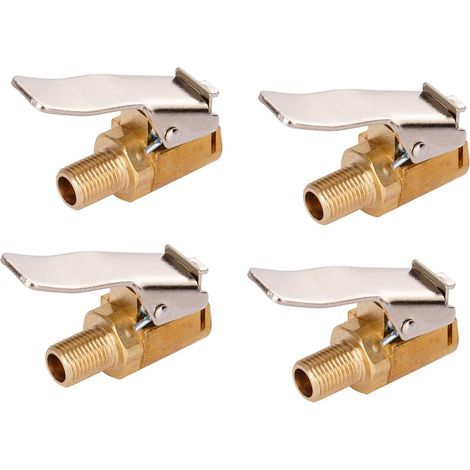 4Embouts de gonflage pneu 8mm adaptateur fileté pour pompe auto, valve de pneu, raccord rapide tête de gonflage, lot de 4 (1/5)