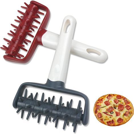 Lot de 2 rouleaux à pâtisserie avec embouts en plastique pour gâteaux, pizzas, biscuits et pains. Outils de pâtisserie maison. (1/5)